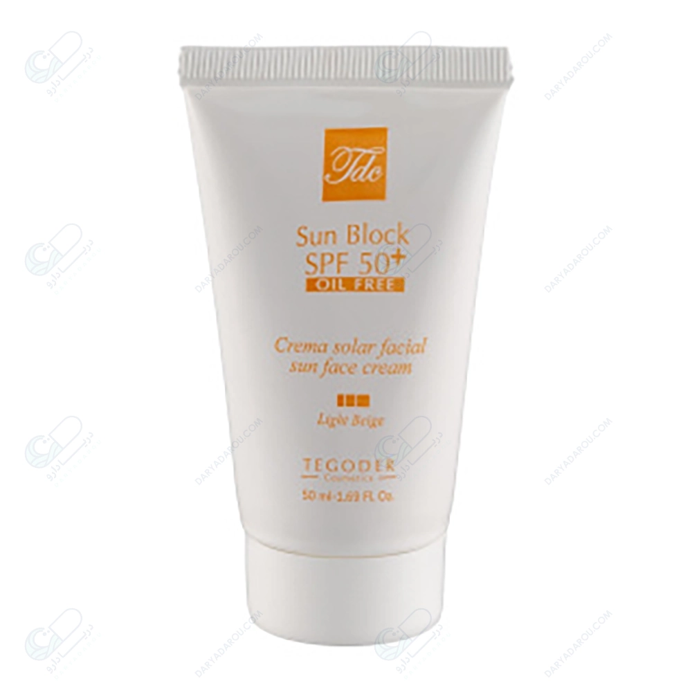 تگودر کرم ضدآفتاب رنگی بژ(تیره) طبیعی پوست چرب SPF50