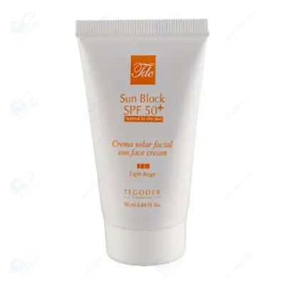 تگودر کرم ضدآفتاب رنگی بژ(روشن)پوست نرمال تا خشکSPF50