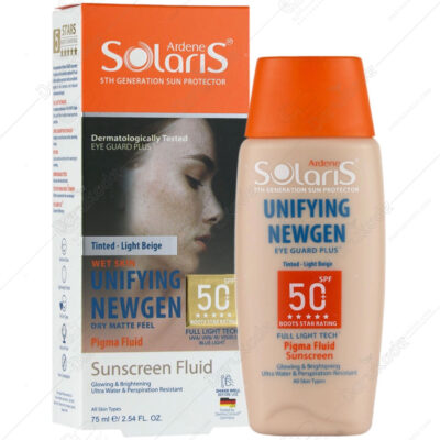 آردن سولاریس Unity NEWGEN ضدآفتاب فلوئید روشن‌کننده و ضدلک SPF50 رنگی بژ روشن