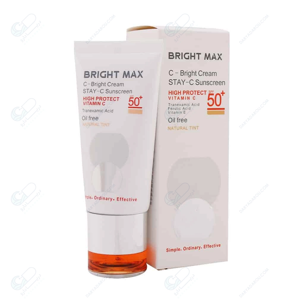 برایت مکس کرم ضدآفتاب فاقدچربی رنگی طبیعی ث برایت 50ML