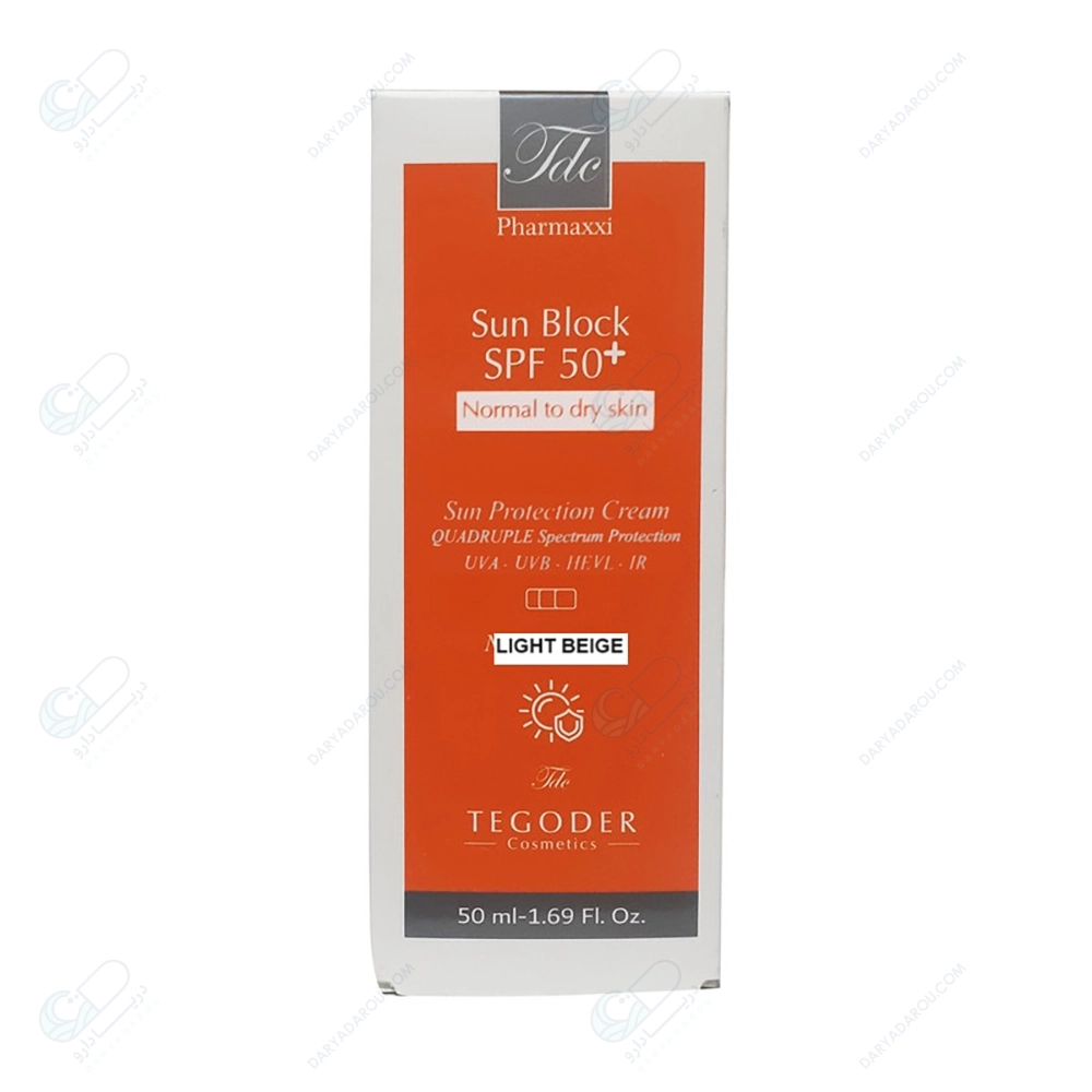 تگودر کرم ضدآفتاب رنگی بژ(روشن)پوست نرمال تا خشکSPF50 - تصویر 3