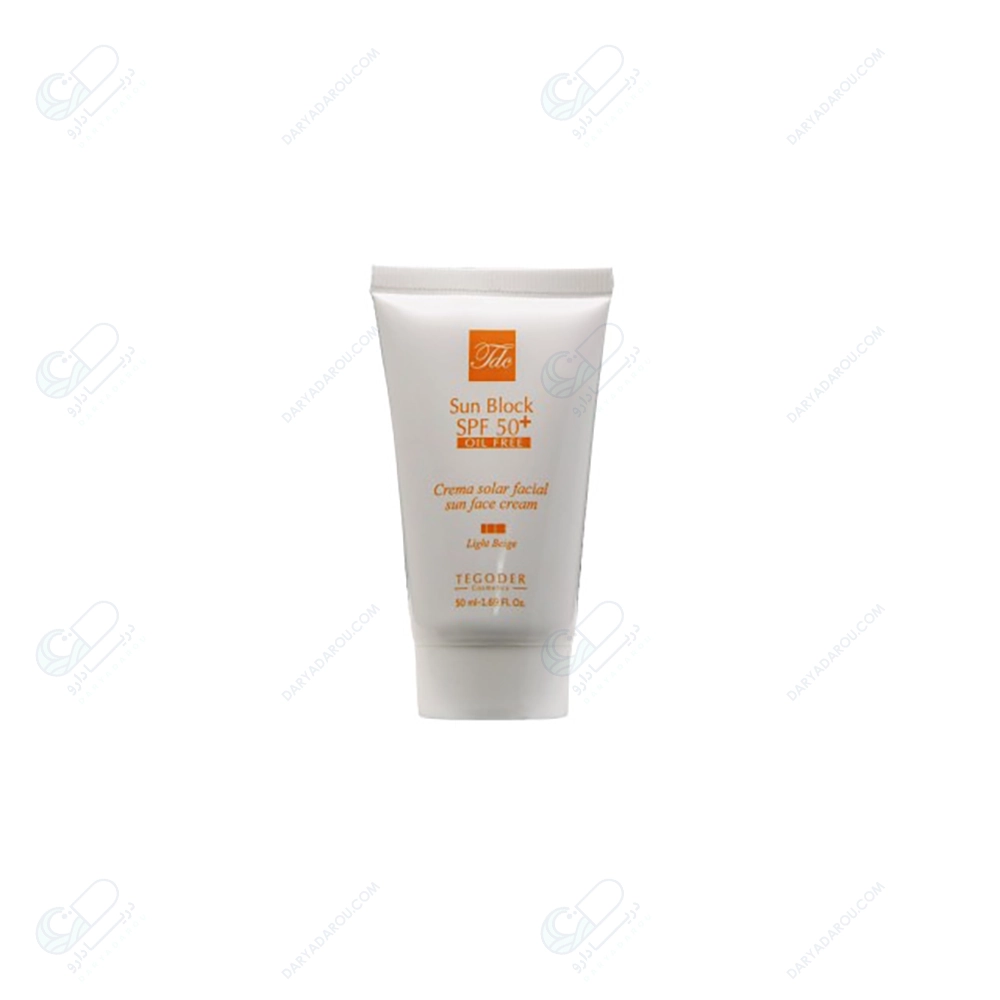 تگودر کرم ضدآفتاب رنگی بژ(روشن)پوست چرب SPF50 - تصویر 2