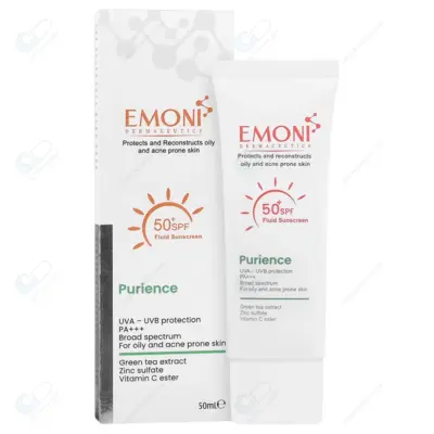 امونی کرم ضدافتاب spf50فلوئید بی رنگ پوست چرب-50میل Purience