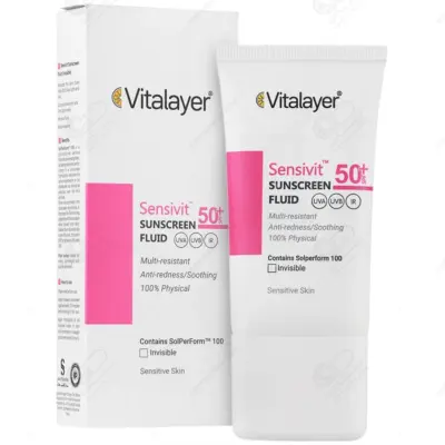 ویتالایر فلوئید ضد آفتاب بیرنگ سنسی ویت SPF50 ۵۰ میل